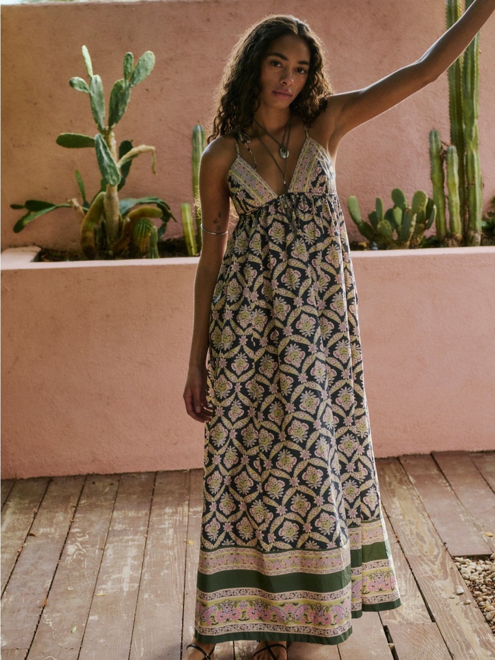 NWT Free People Sorrento Stroll Maxi Dress-Blueberry Combo